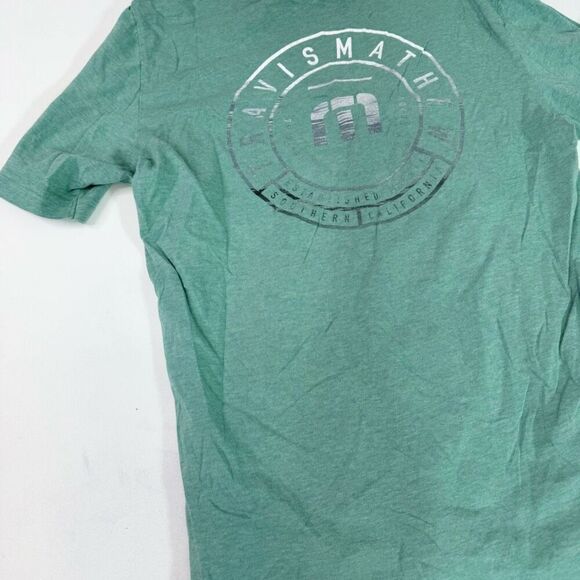 Travis Mathew Tee Shirt Mens Medium Green Logo Spellout Short Sleeve - Picture 7 of 8